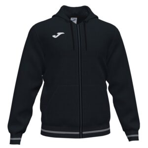 Felpa campus c/cappuccio e zip nera
