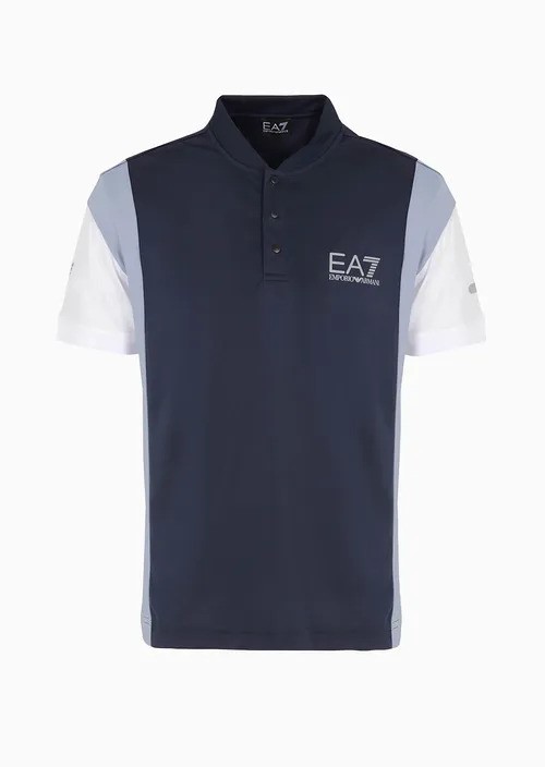Polo serafino blu
