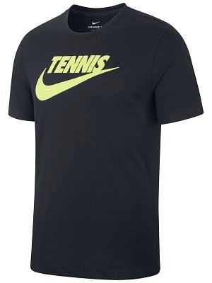 T-shirt tennis logo flock blu