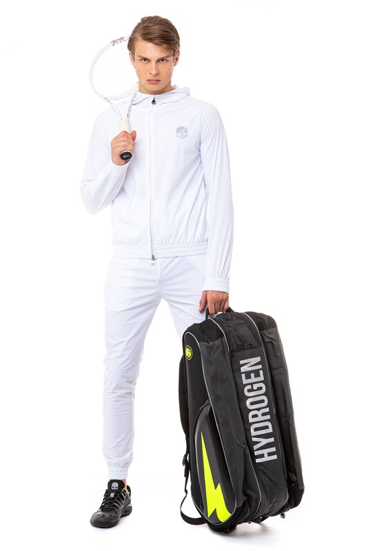 Giacca cappuccio con zip bianca