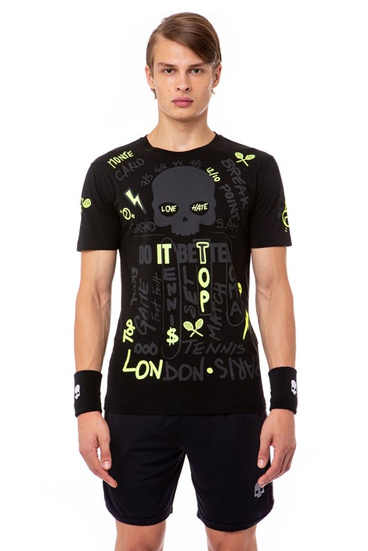 Tee graffiti black/yl fluo