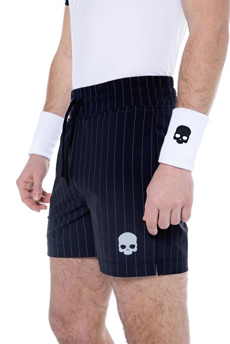 Short tech blu gessato