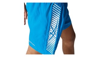 Short running 7 icon blue