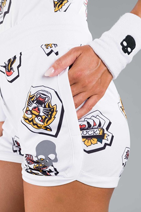 Shorts w tatoo bianco